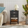 thumbnail image 2 of VECELO Set of 2 Nightstand with Charging Station, Wood Night Stand with USB Ports and Outlets, 2 Storage Drawers, End Table Side Table for Bedroom/Living Room, Black, 2 of 7