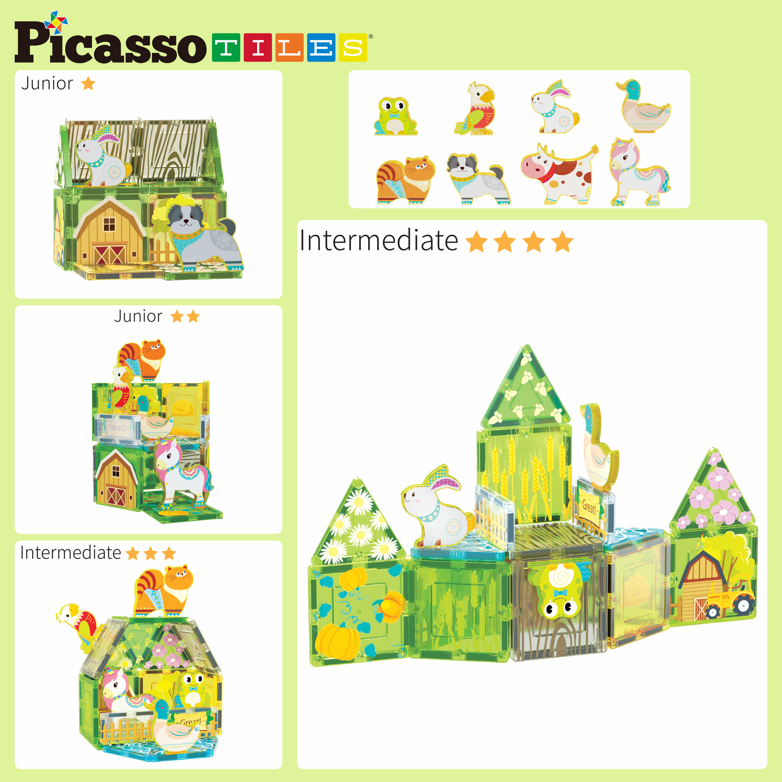 PICASSO TILES Magnetic Tiles Farm Theme, 26 Pieces, Ages 3+ photo 3
