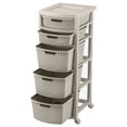 thumbnail image 1 of Cajonero RIMAX Tejido Rattan 5 Gavetas Altas Taupe con ruedas, 1 of 3