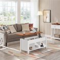 thumbnail image 2 of Alden Design 41" Lift Top Coffee Table with 3 Storage Compartments, White/Oak, 2 of 8