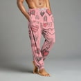 thumbnail image 4 of Men's Valentine's Day Pants Casual Love Print Lounge Pants Loose Fit Fashion Winter Drawstring Elastic Waist Home Sleepwear 2026 Wine XL, 4 of 7