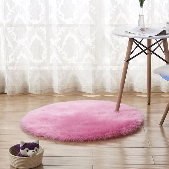 Namzi Alfombra de baño antideslizante de felpa suave,ideal para el suelo del baño, bañera y ducha. Alfombra de baño tipo pasillo, accesorios decorativos de 68,5 x 68,5 cm (rosa).