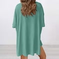 thumbnail image 6 of Bovxnpu Summer Casual Outfits For Women, 2 Piece Lounge Sets, Women's Summer Solid Color Round Neck Five Quarter Sleeved Top+shorts Pants Two-piece Set XXXXL, 6 of 9