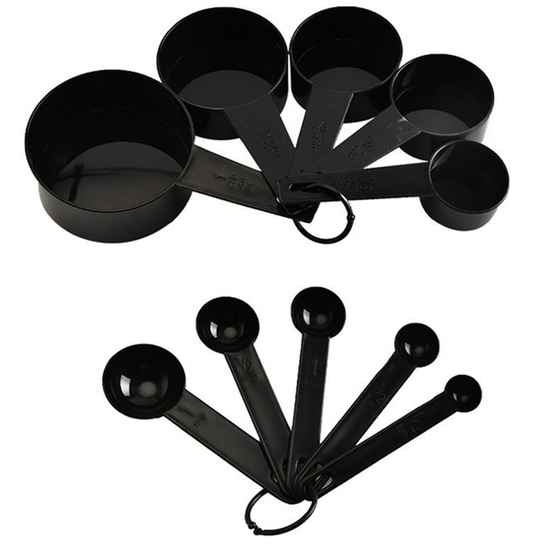 10pcs Black Measuring Spoons Set