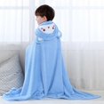 thumbnail image 1 of Unisex Baby Plush Animal Face Robe, blue bear, One Size, 0-9 Months, 1 of 5