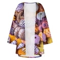 thumbnail image 5 of Nouveaux Hauts pour Femmes 2023 Mode Décontractée Col Rond Imprimé Blouse Manches Longues T-Shirt Grande Taille Automne Boutons Hauts Manches Longues pour Femmes, 5 of 5