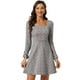 thumbnail image 1 of Vestido A Cuadros De Manga Larga Con Cuello Cuadrado Vintage De Otoño Para Mujer Rosas L, 1 of 6