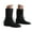 Black, variant on Women's Mid Calf Boots Fashion Slouch Flat Ankle Booties Slip on Walking Short Boots