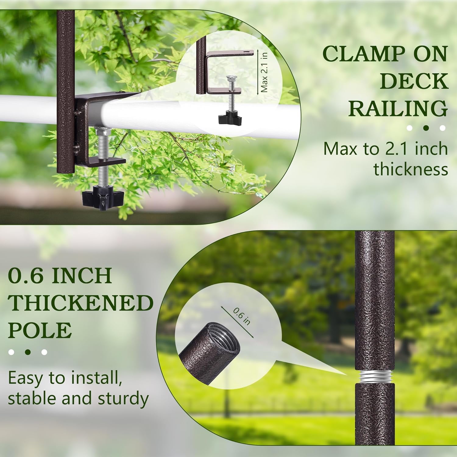6-Hook Bird Feeding Station Kit Wild Bird Feeder Stand Pole, Multi-Feeder Hanging Kit Stand with Water Bowl