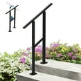 thumbnail image 2 of Adjustable 2-Step Metal Stair Hand Rail – Black Iron Railing Kit for Indoor and Outdoor Stairs – Stable 75° Angle, Easy Installation – Color: Black, Size: 2 Steps, 1 Piece, 2 of 7