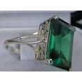 thumbnail image 3 of LBG Solid Sterling Silver Large 16x12mm Octagon cut Green Cubic Zirconia CZ Ring - Size 6 - Sizes 5 to 12, 3 of 5
