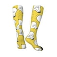 thumbnail image 2 of Knee High Socks for Men and Women, Light Bulb Print yellow Althletic Compression Socks, Support Long Tube Socks for Outdoor Sport, Calf Socks, High Stockings for Women Men, 2 of 7