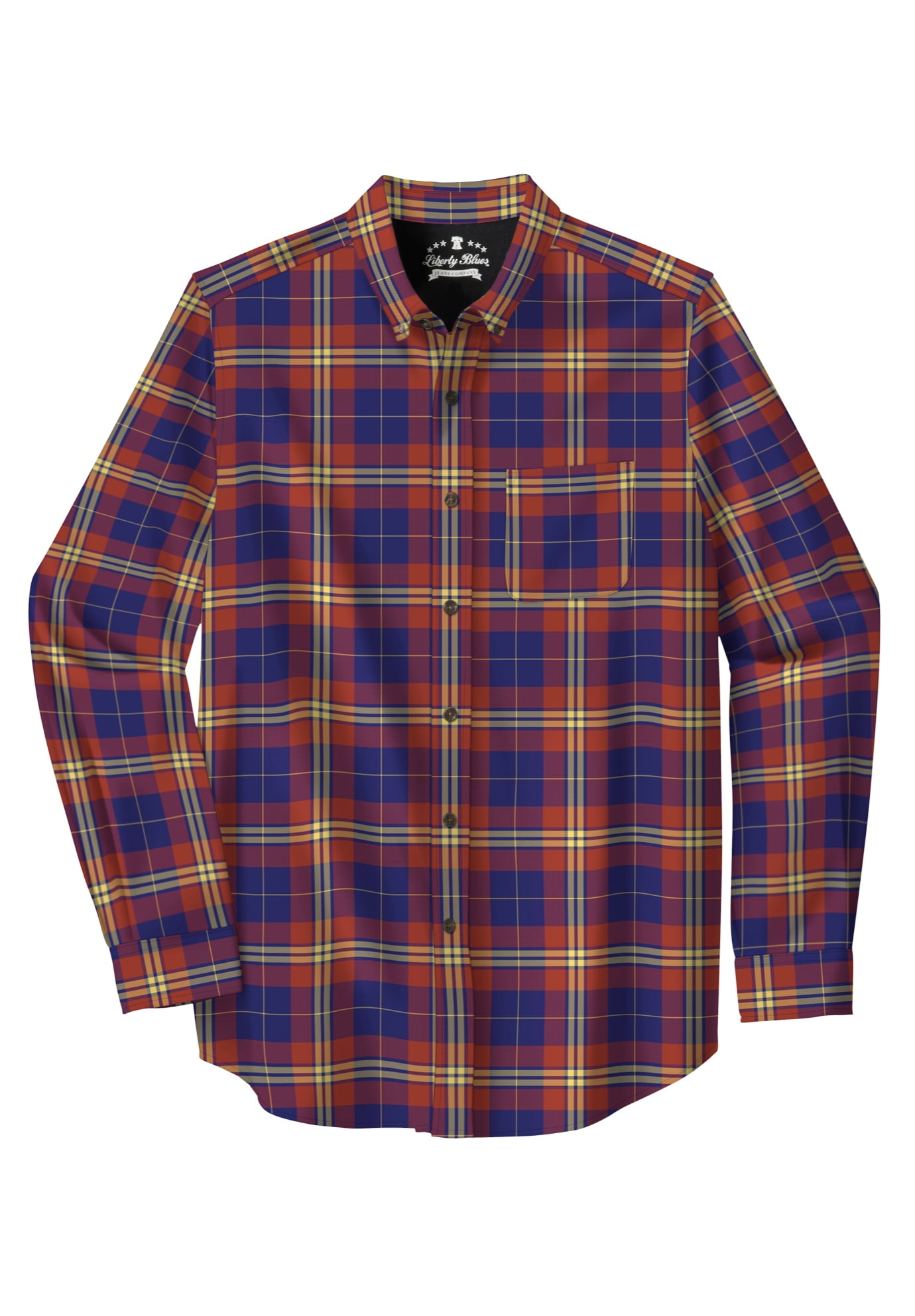 Liberty Blues Men's Big & Tall Plaid Flannel Shirt - Walmart.com