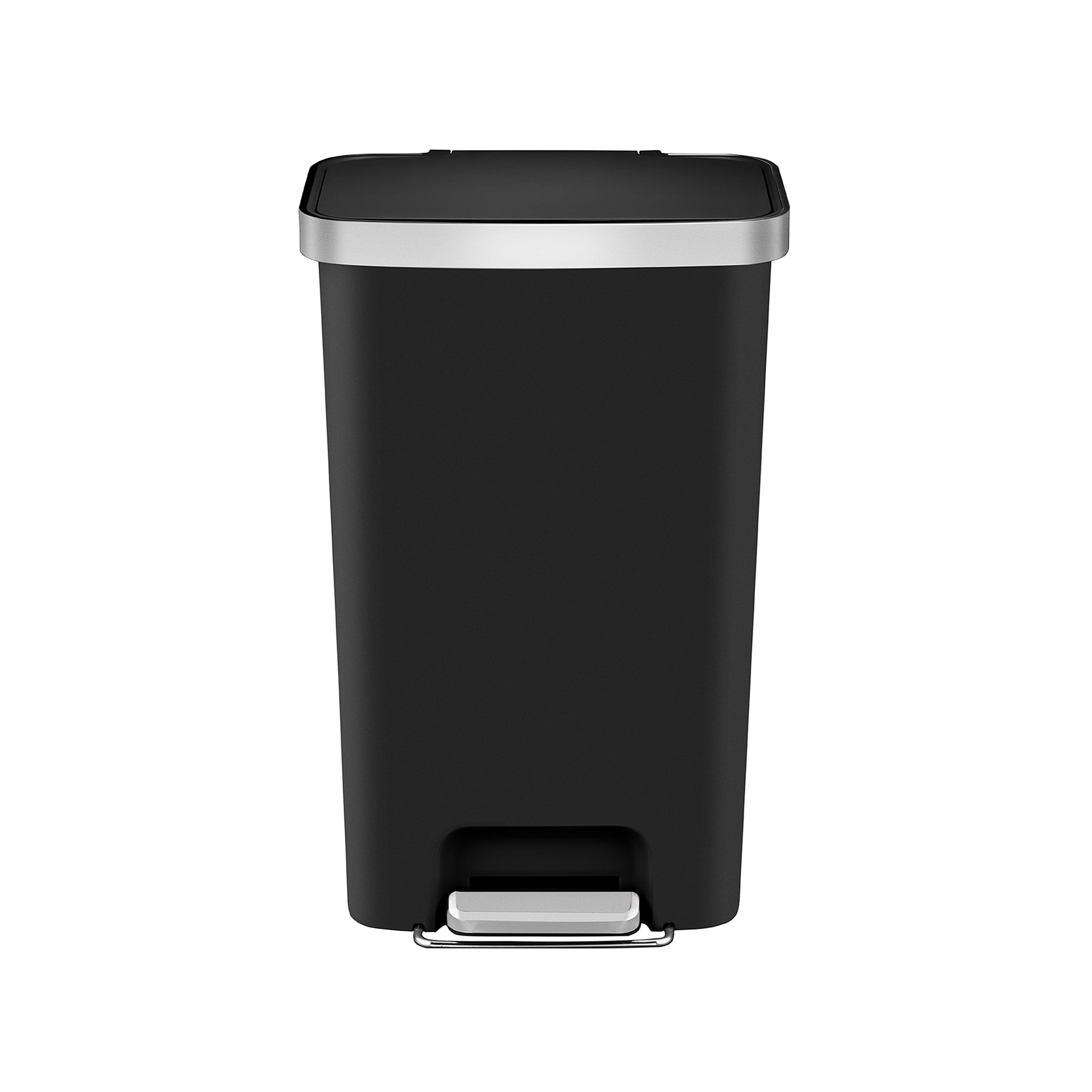 Better Homes & Gardens Kitchen Trash Can, 11.9 Gallon Plastic Step Garbage Bin with Soft Close Lid, Black