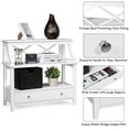 thumbnail image 6 of Gymax 3 Tier Storage Rack End table Side Table Multipurpose Rack White, 6 of 10