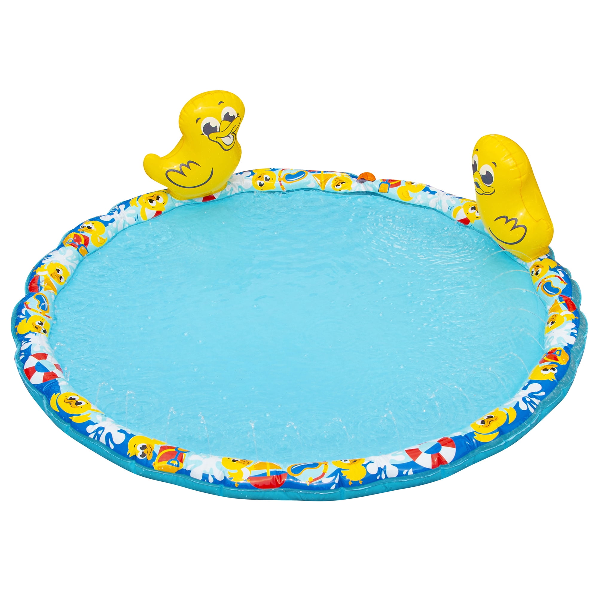 Banzai Jr. Duck Duck Splash 48 in Dia Splash Mat Outdoor Summer Water Play for Babies Toddlers 18 Months +
