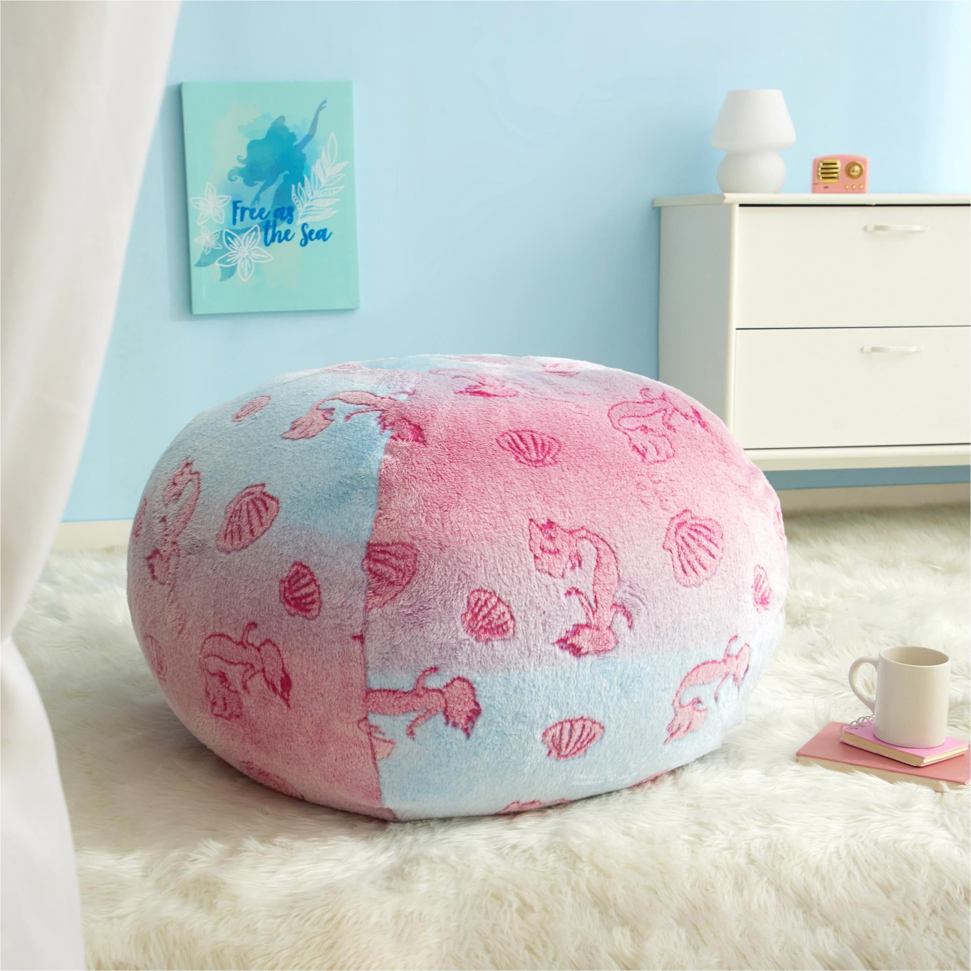 Little Mermaid, Kids 24" Embossed Bean Chair, Red/Blue