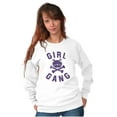 thumbnail image 3 of Girl Gang Punk Kittycat Crossbones Women Plus Size Crewneck Sweatshirt Brisco Brands 2X, 3 of 5