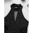 thumbnail image 4 of iEFiEL Girls Cutout Back Ballet Dance Leotard Sparkly Rhinestone Dancewear Black 12, 4 of 7