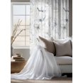thumbnail image 4 of Sheer Curtains 63 Inch Length, Green Beige Spring Floral Semi Sheer Curtains Light Filtering Window Treatment, Luxury Botanical Summer Privacy Voile Drapes for Living Room Bedroom 52x63 Inch, 4 of 7