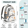 thumbnail image 5 of Cat White Pattern Backpack for School, Cute School Bag with Adjustable Shoulder Straps and Padded Back, 16.9"x12.6"x5.9", 5 of 5