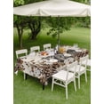 thumbnail image 3 of Outdoor Tablecloth with Umbrella Hole and Zipper, Grey Rabbits Rectangle Table Cloth 60x120 Inch Waterproof Tablecloth, Pine Cones Brown Plants Rustic Leaves Vintage Picnic Table Cover for Patio, 3 of 7