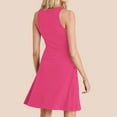 thumbnail image 5 of Up to 30% off Black Dresses for Women, Woman Fashion Comfortable Summer Solid Color Sleeveless Round-Neck Dress(Hot Pink,XXL), 5 of 8