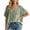 Green, variant on Linen Shirts for Women Short Sleeve Plus Size Button Down Shirt V Neck Summer Casual Gauze Linen Tops Peasant Blouse
