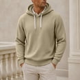 thumbnail image 2 of Atkumj Waffle Hoodies for Men Trendy Adjustable Drawstring Hooded Sweatshirt Casual Solid Color Long Sleeve Pullover Hoodie, 2 of 10
