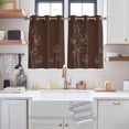 thumbnail image 2 of Brown Flowers Kitchen Curtains Window Panels, Pastoral Abstract Floral Minimalist Art Insulated Window Treatment Curtain, Grommet Curtains for Bedroom/Living Room/Bathroom, 2 Piece 52"Wx45"L, 2 of 8