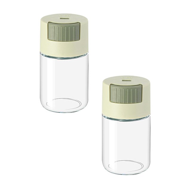 Oleegame 2PC Spice Dispenser Mini Kitchen Mini Seasoning Quantitative Seasoning Jar Seasoning Jar Metering Seasoning Jar Quantitative Seasoning Bottle Kitchen Seasoning Jar Press Seasoning Jar