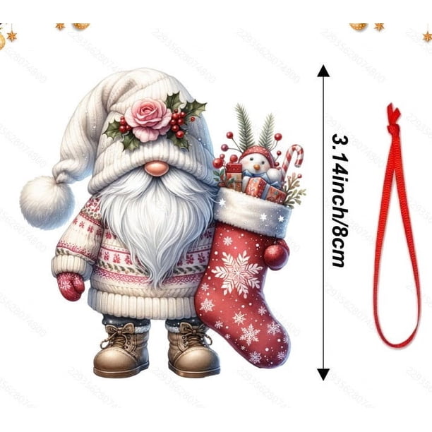 Fiudx Colgante de Árbol de Navidad, Juego de Decoración Acrílica para Coche, Duradero y Ligero, con Ambiente Festivo, Fácil de Colgar En El Espejo Retrovisor, Gran Regalo para Los Amantes de La Navid