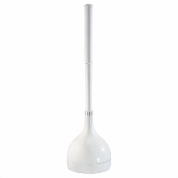 Plunger and Storage White: Rubber Material, 21.5" Height, No Battery Needed, 5.75" Depth
