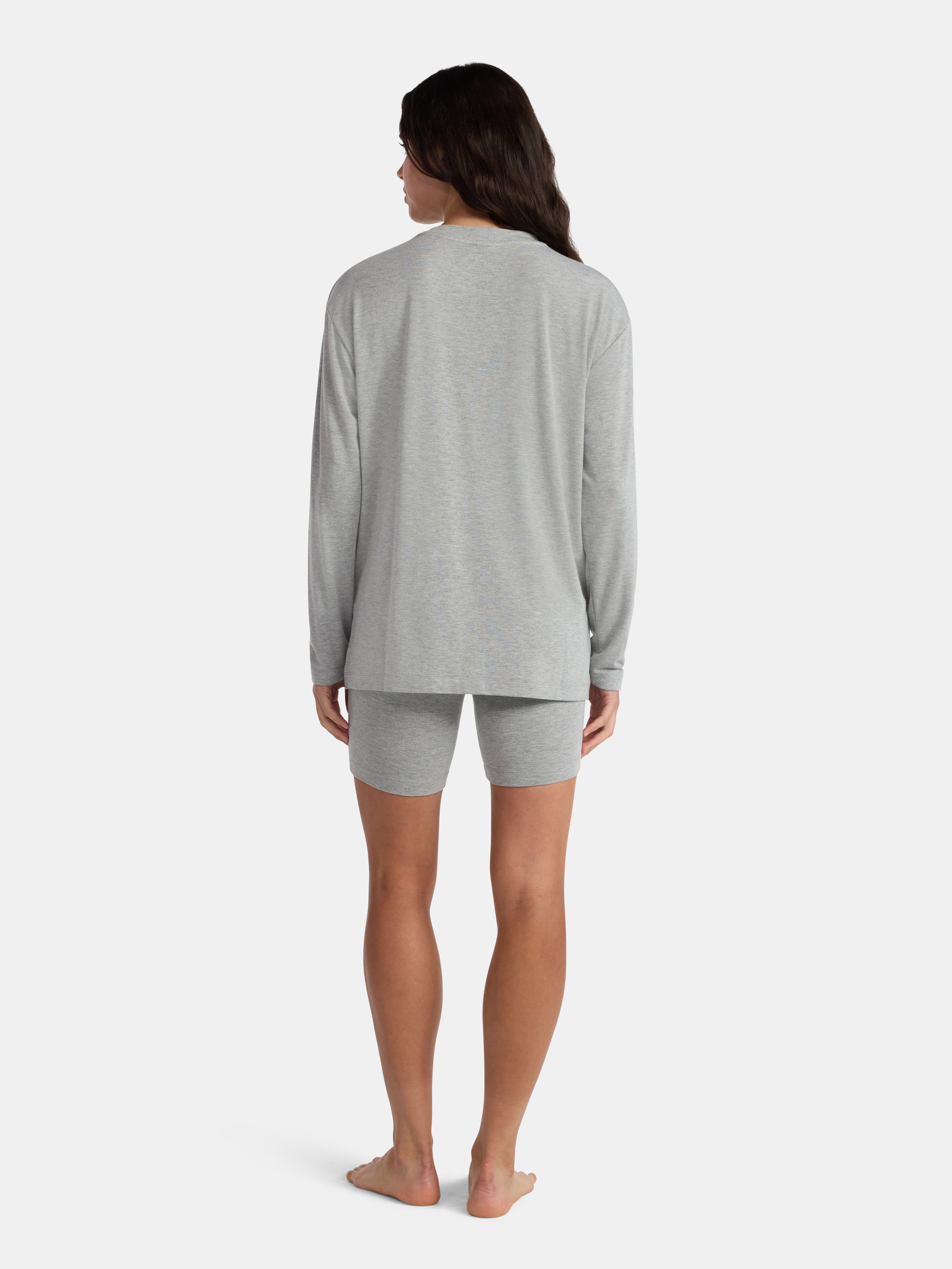 Lissome Women’s Super Soft Jersey Knit Long Sleeve Sleep Top and Shorts Pajama Set, 2-Piece, Sizes S-3X
