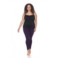 thumbnail image 1 of White Mark Universal PS208-07 Stretch Solid Womens Leggings, Purple - One Size, 1 of 3