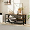thumbnail image 2 of Gymax 3-Tier Industrial TV Stand Entertainment Media Center Console w/ Metal Mesh Shelf, 2 of 10