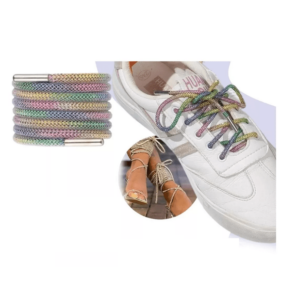 Agujetas Zapatos Redondas Brillosas Con Piedras M 2pc Arco