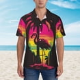 thumbnail image 4 of Lsque Flamingo And Palm Trees At Sunset pattern Hawaiian Shirt for Men, Unisex Summer Beach Casual Short Sleeve Button Down Shirts-XX-Large, 4 of 9