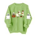 thumbnail image 2 of Meichang Halloween Sweatshirt for Women Ghost Graphic Sweatshirts Oversized Long Sleeve Crew Neck Pullover Casual Sweatshirt, 2 of 6