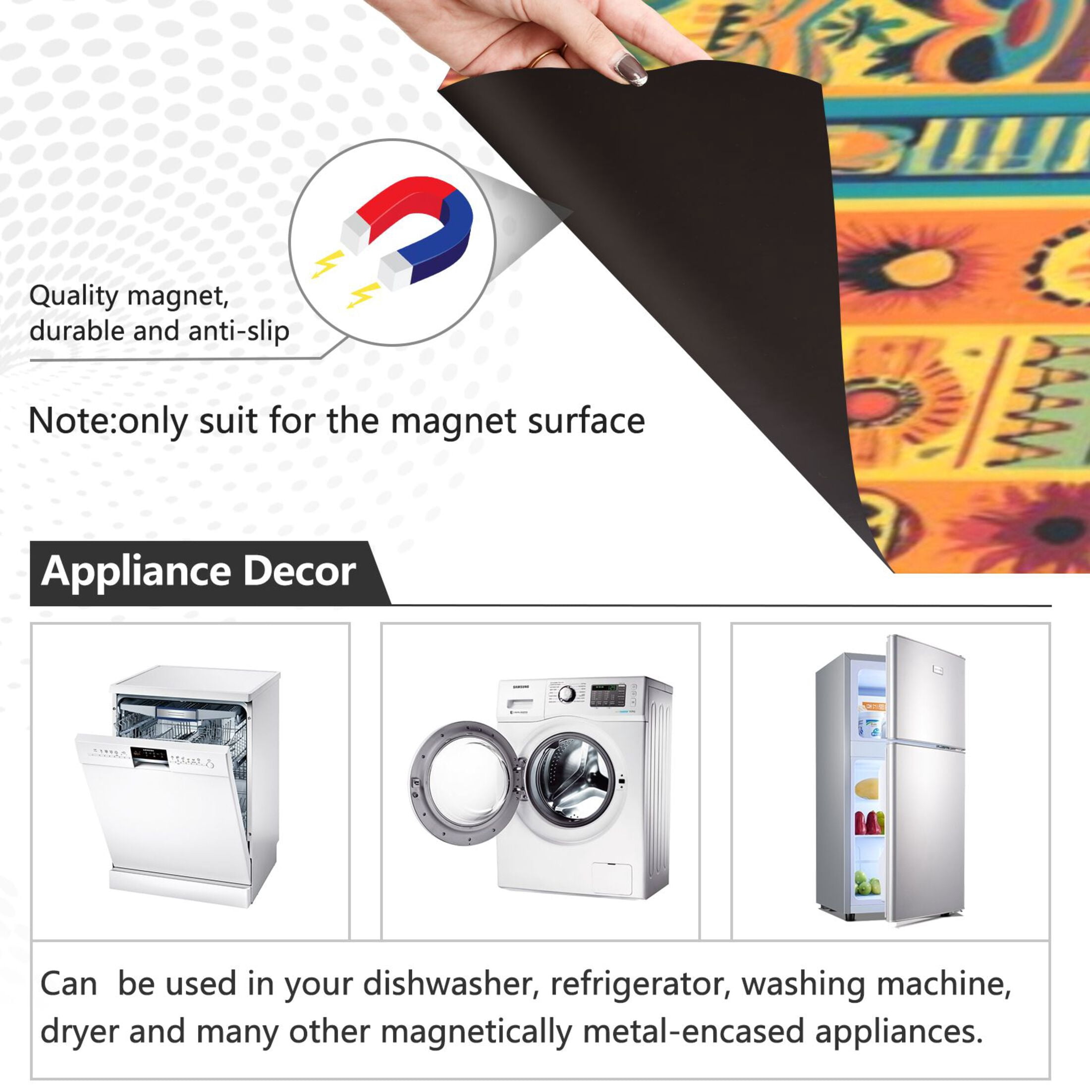 Dishwasher Magnetic Sticker 23x26 Inch Refrigerator Magnetic Sticker Washing Machine Magnetic Sticker Kitchen Panel Magnetic Sticker Home Decor Green Smiling Face