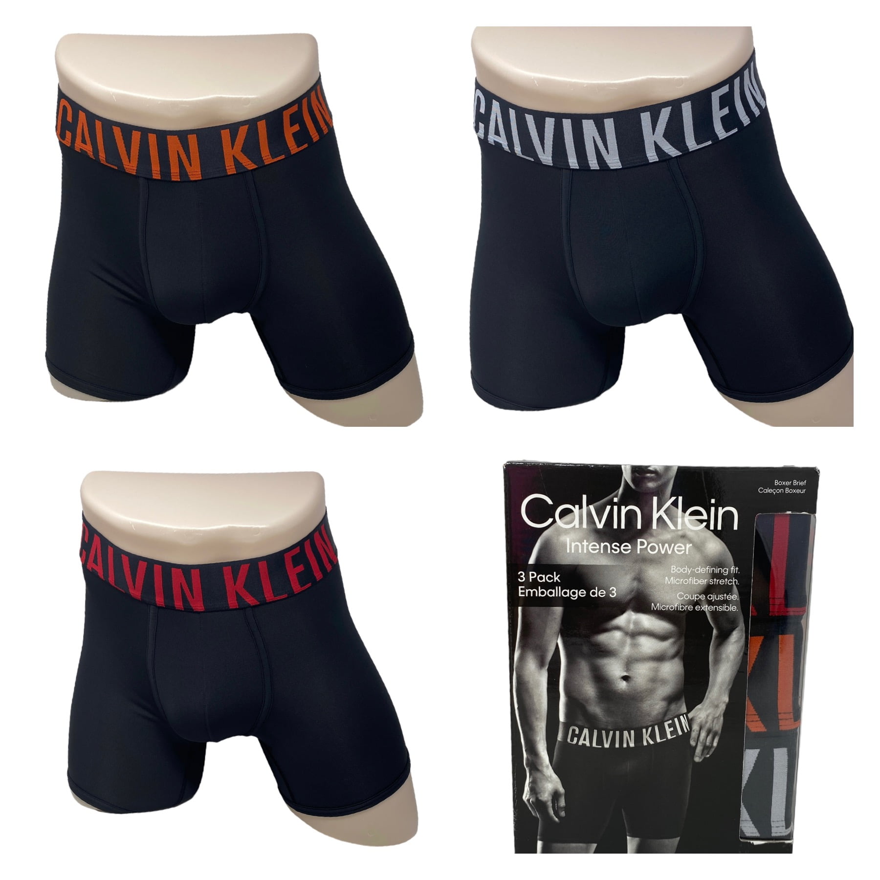 Calvin Klein Men's Intense Power Micro 3-Pack Boxer Brief - Black - XL