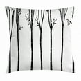 thumbnail image 1 of Black and White Throw Pillow Cushion Cover, Monochrome Birch Tree Silhouettes with Autumn Season Foliage Branches, Decorative Square Accent Pillow Case, 18 X 18 Inches, Black White, by Ambesonne, 1 of 2