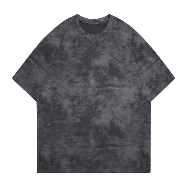 pstuiky camisetas para hombre, Camisas casuales de manga corta con cuello redondo y diseño conciso de color liso para hombre camisas casuales para hombre xxl
