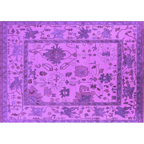 Ahgly Company Indoor Rectangle Oriental Purple Industrial Area Rugs, 5' x 8'