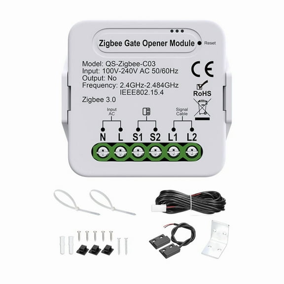 SmartZigbee Garage Door Opener - Remote Control Gate Accessory Compatible with Alexa & GoogleHome