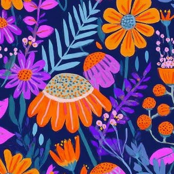 Boho Floral Peel and Stick Wallpaper 17.7in x 9.8ft Vibrant Floral Purple Orange Pink Flowers Dark Contact Paper Vinyl Waterproof Self Adhesive Wall Paper for Bedroom Shelf Cabinet Renter Friendly