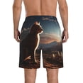 thumbnail image 3 of Kdxio Pyramid Desert Cat Pattern Mens Casual Shorts - Drawstring Summer Beach Sports Shorts for Men, 3 of 5
