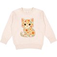 thumbnail image 2 of Inktastic Retro Kitty Cat Flowered Toddler Sweatshirt, 2 of 4