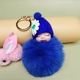 thumbnail image 4 of Cadena de cuentas con forma de bola de pelo, colgante de bolso esponjoso, llavero colgante para niña, joyería de estilo adorable para niña, 4 of 6