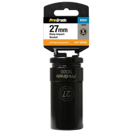 

Pro-Grade 16300 0.75 in. Drive x 27 mm 6 Point Deep Impact Socket